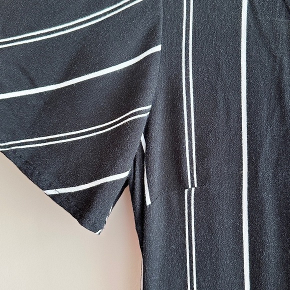 xhilaration Black and White Striped V-Neck Wrap Mini Dress, Size Small - Picture 11 of 16